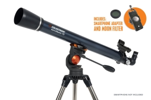 CELESTRON ASTROMASTER 70AZ TELESCOPE W/ PHONE ADAPTER & MOON FILTER